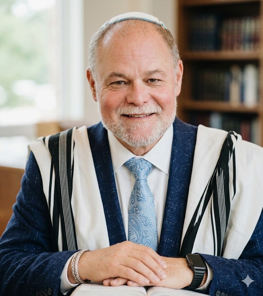 Rabbi David Levin wearing a tallit